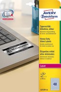Etykiety znamionowe L6129-20 Q30 20 ark srebrne, poliestrowe, Avery Zweckform Avery Zweckform