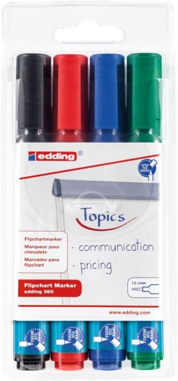 Marker flipchart okrągły 1.5-3mm - komplet 4szt EDDING 380/4S Edding