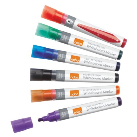 Markery suchościeralne NOBO Liquid Ink różne kolory 1901077 Nobo Markery suchościeralne NOBO Liquid Ink różne kolory 1901077 Nobo
