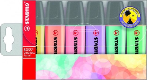 Zakreślacz STABILO BOSS kolory pastelowe komplet 6szt. 70/6-2 Stabilo Zakreślacz STABILO BOSS kolory pastelowe komplet 6szt. 70/6-2 Stabilo