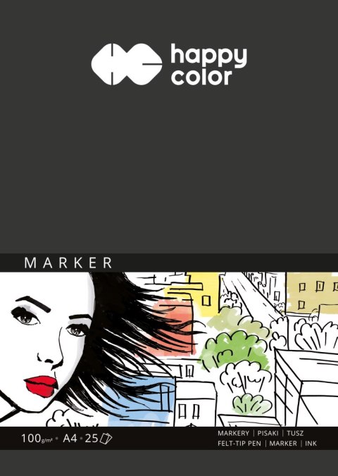 Blok do markerów, ART, 100g, A4, 25 ark, Happy Color HA 3710 2030-A25 Happy Color Blok do markerów, ART, 100g, A4, 25 ark, Happy Color HA 3710 2030-A25 Happy Color