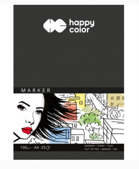 Blok do markerów, ART, 100g, A4, 25 ark, Happy Color HA 3710 2030-A25 Happy Color Blok do markerów, ART, 100g, A4, 25 ark, Happy Color HA 3710 2030-A25 Happy Color