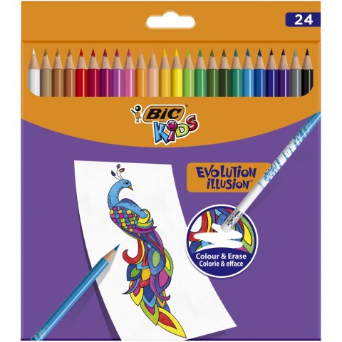Kredki ołówkowe BIC Kids Evolution Illusion 24kol., 987869 Bic Kredki ołówkowe BIC Kids Evolution Illusion 24kol., 987869 Bic