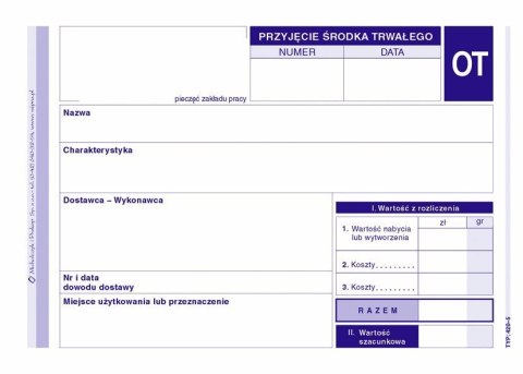 420-5 OT Przyjęcie środka trwałego MICHALCZYK Michalczyk i Prokop 420-5 OT Przyjęcie środka trwałego MICHALCZYK Michalczyk i Prokop