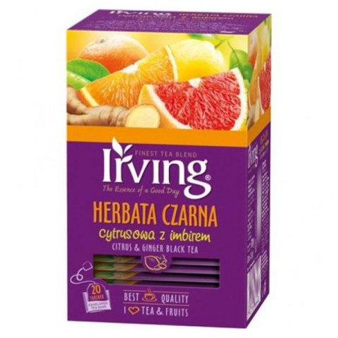 Herbata IRVING cytrusowa z imbirem 20 kopert 1,5g czarna Irving