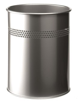 Kosz na śmieci DURABLE metalowy okrągły 15L srebrny 330023 Durable