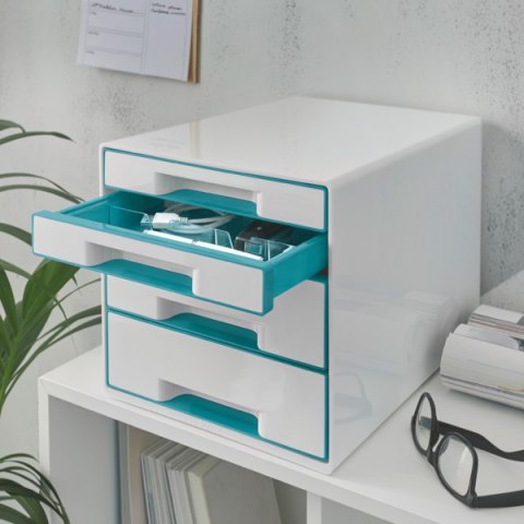 Pojemnik LEITZ WOW 4szu.turkusowy 52132051 Leitz Pojemnik LEITZ WOW 4szu.turkusowy 52132051 Leitz
