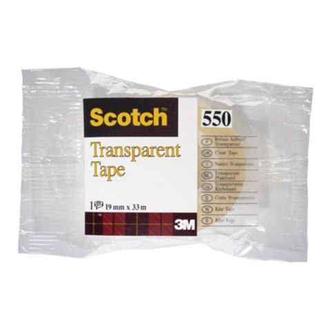 Nowy indeks tak1280011 Taśma biurowa SCOTCH transparent (550), 19mm, 33m, w folii Scotch 3M Nowy indeks tak1280011 Taśma biurowa SCOTCH transparent (550), 19mm, 33m, w folii Scotch 3M